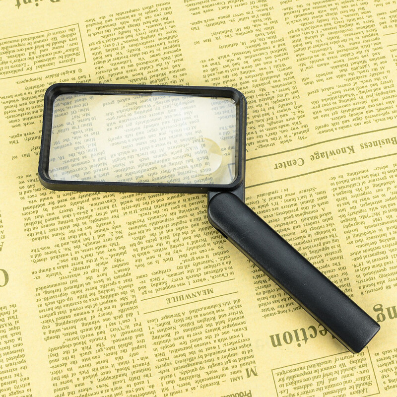 Hand-held Folding Rectangular Magnifying Glass 2.5/4X Double Lens Gift Magnifier