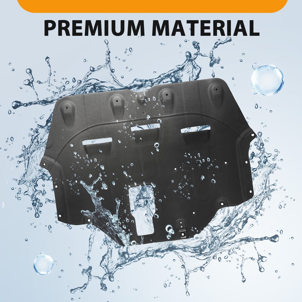 Black Front Engine Splash Shields Under Cover For 2015 2016 2017 Hyundai Sonata