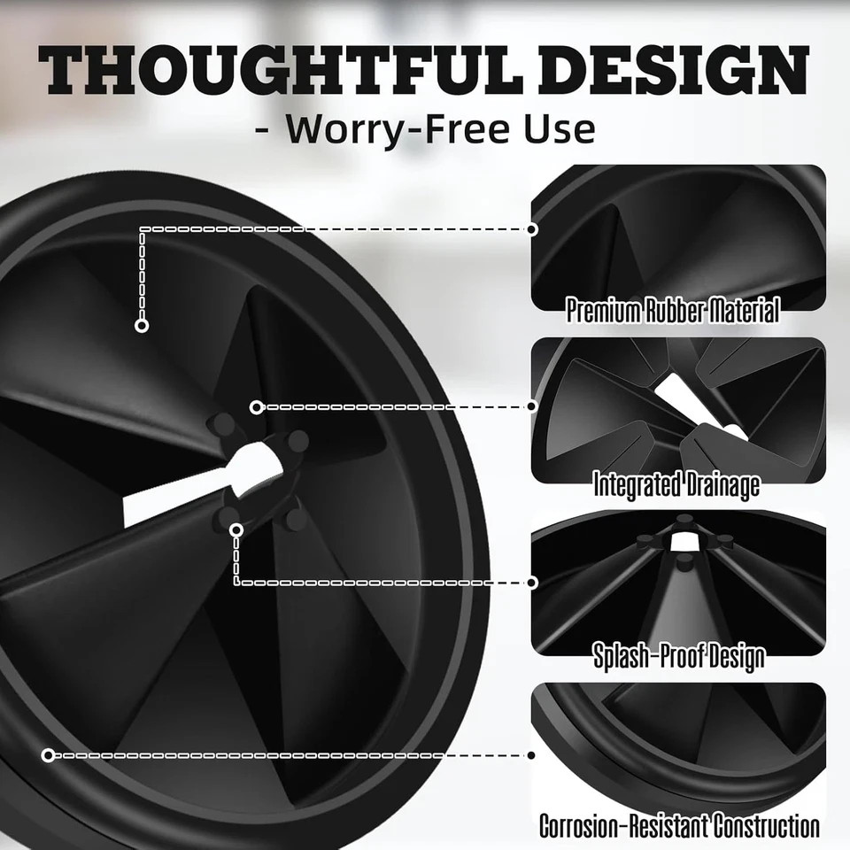 3 Pack Garbage Disposal Splash Guard - Sink Baffle 3 3/8" QCB-AM for Insinkerato