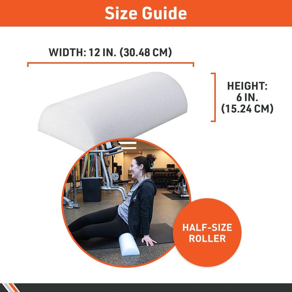 ZZFR612H Half Foam Rollers, 6 x 12-Inch