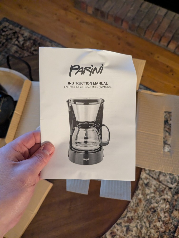 Parini Cookware Compact 5-Cup Coffee Maker, Pause Function (New)