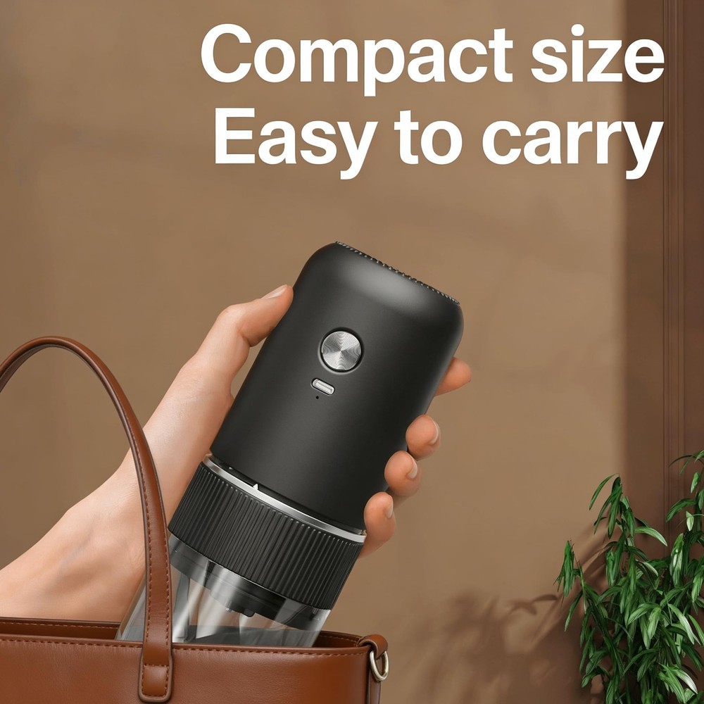 Coffee Grinder Automatic Bean Grinder Adjustable Coarseness Rechargeable Cafe...