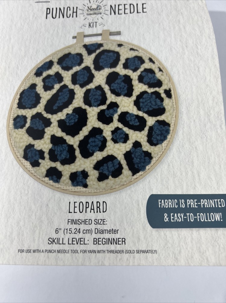 Needle Creations Punch Needle Kit “Leopard” Skill Level Beginner New