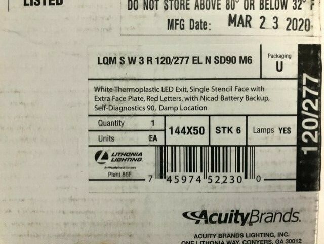 Lithonia Lighting Quantum Red LED Thermoplastic Exit Sign, White