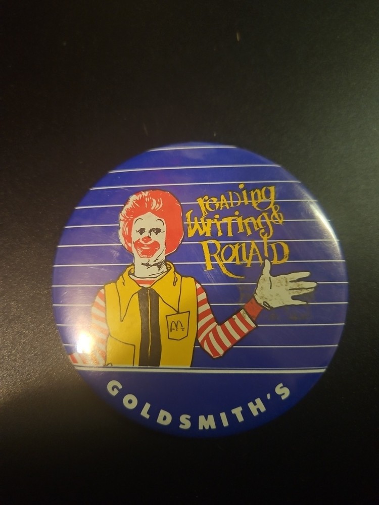 1980's McDonald's Reading & Writing Ronald  3" Pinback Button