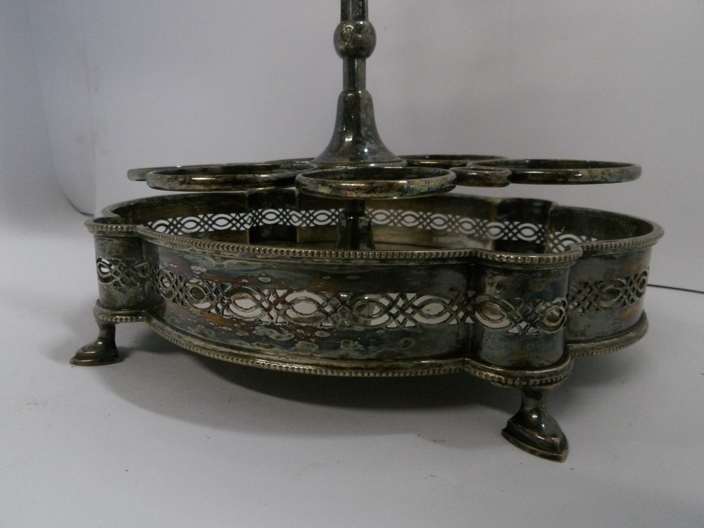 Vintage Silverplate Cruet Holder Stand