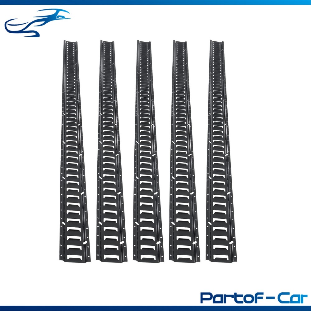 Black 5 Pack 96" E Track Rail Sections For Large Trailers And Vans Tie Down