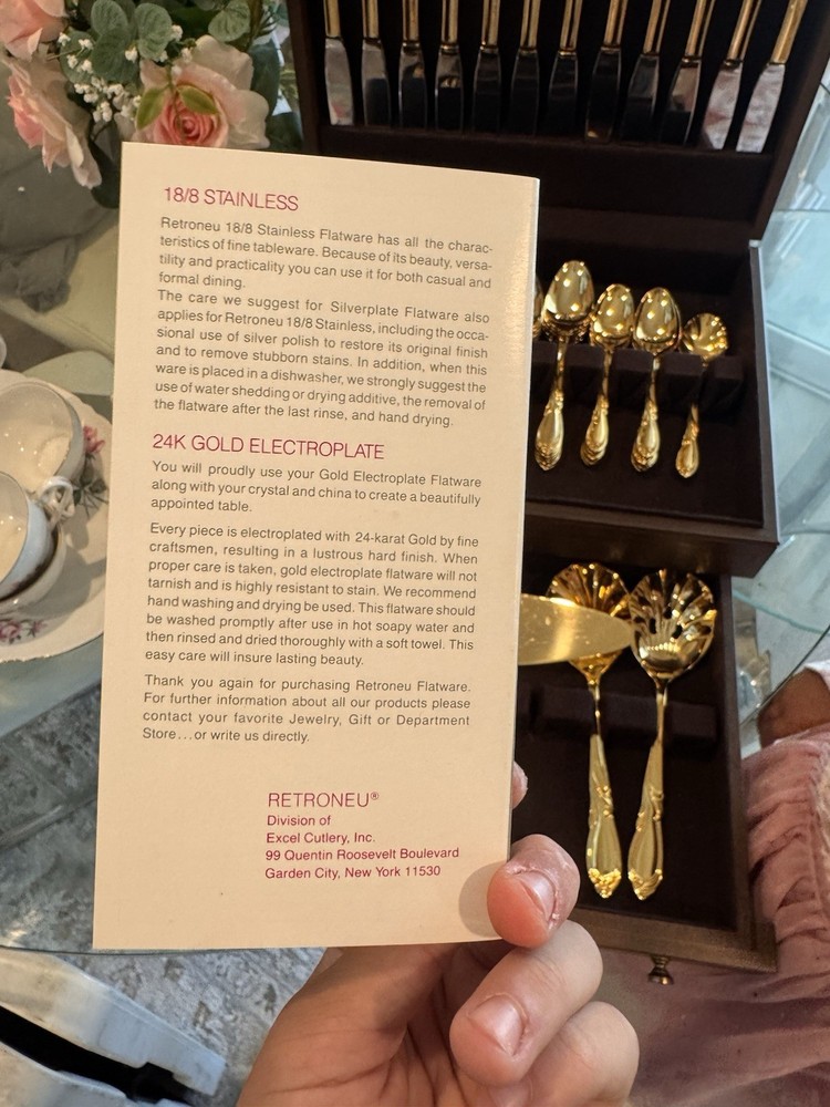 Retroneu 24K Gold Luxurious & Elegant Electroplate Flatware Set