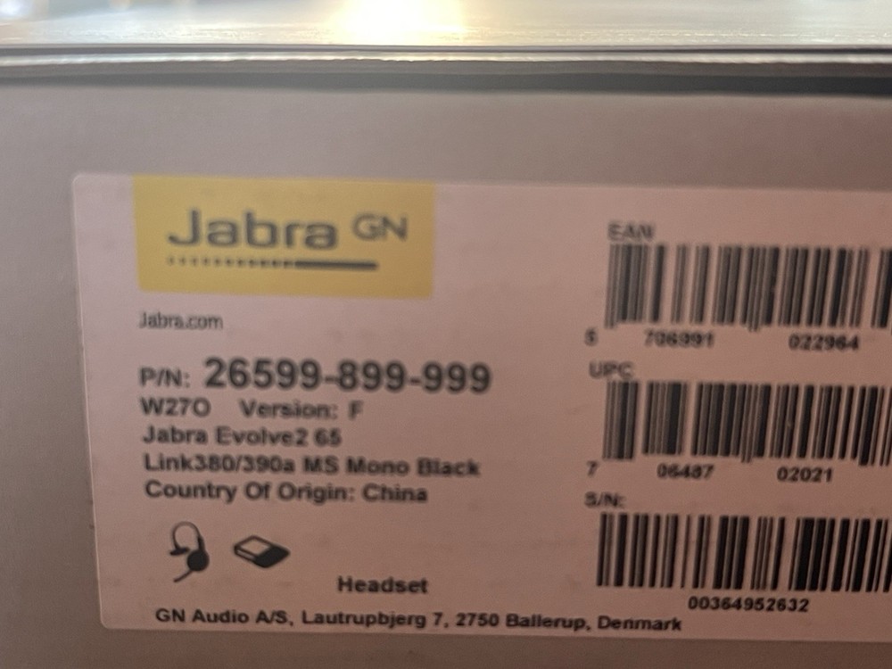 Jabra Evolve2 65 Mono Wireless Headset (MS Teams, USB-A) - Black