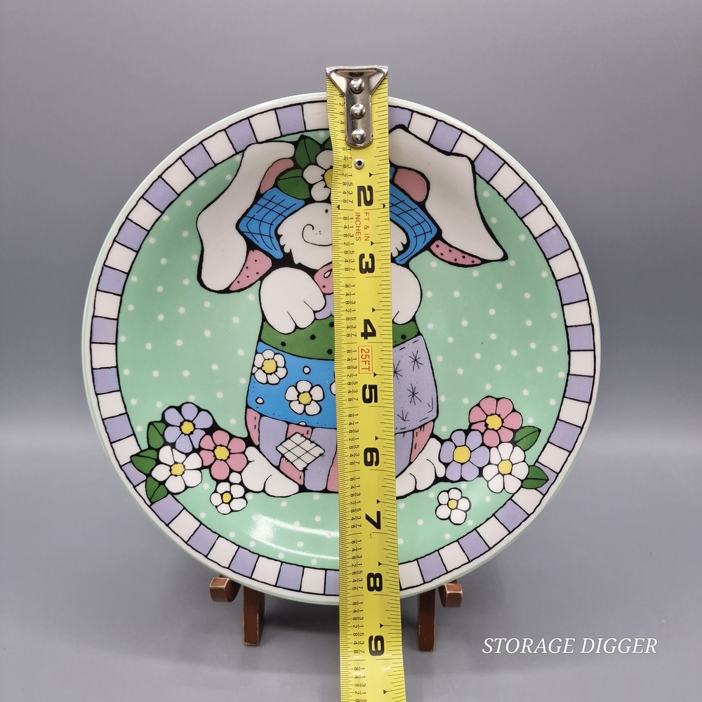 VTG Studio 33 Ceramic Easter Dish Rabbit Multicolor Collectable Decor 8" Plate