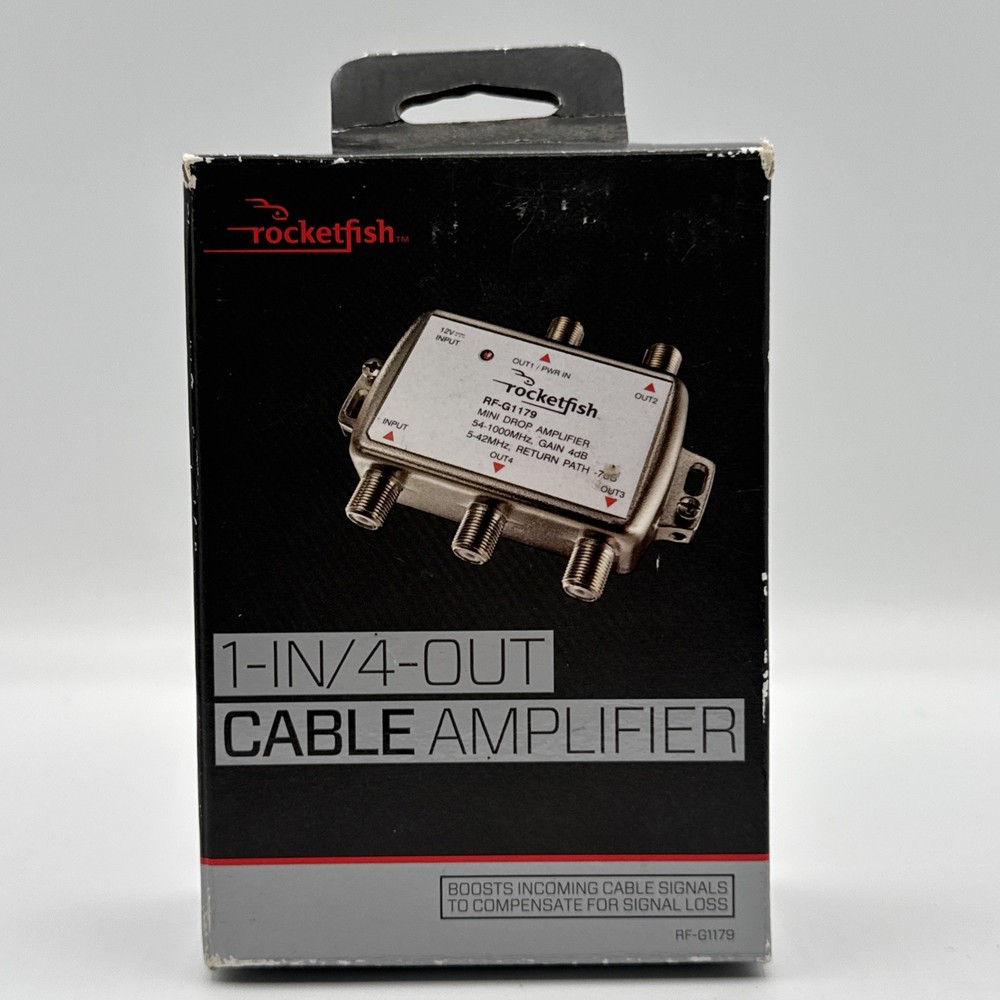 Rocketfish Coaxial Connection Cable Amplifier 1-Input / 4-Output RF-G1179