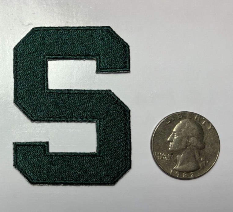 mchigan state patch spartans patch s patch iron on S patch 2.25" tall