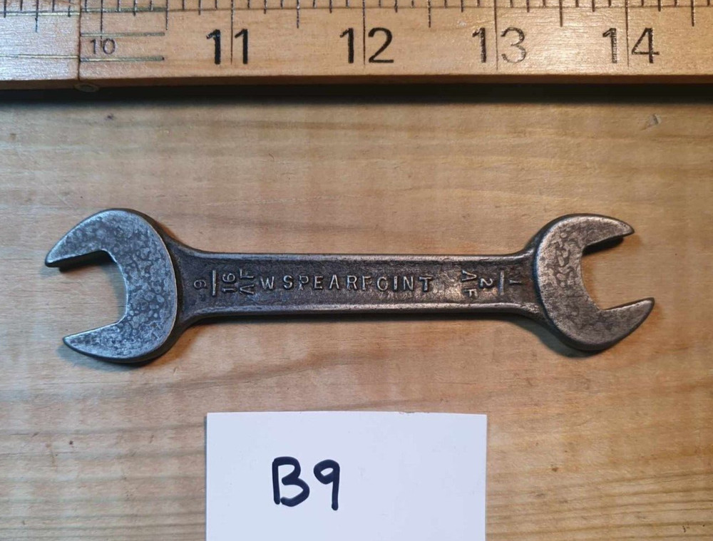 Vintage Spearpoint Spanner 9/16 x 1/2 AF Old Hand Tools Engineering Mechanic