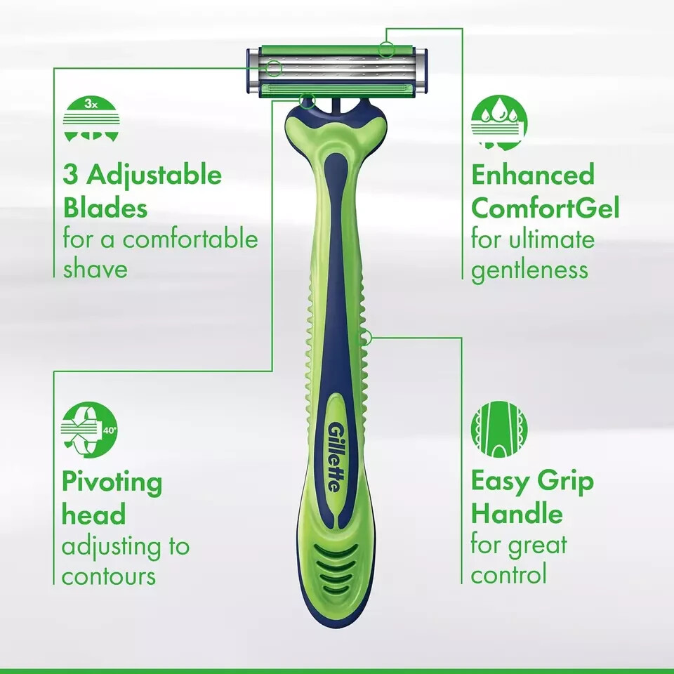 Sensor3 Sensitive Men'S Disposable Razor, 4 Razors