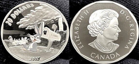 CANADA 2015 BUGS BUNNY $20  1 OZ SILVER PROOF COIN