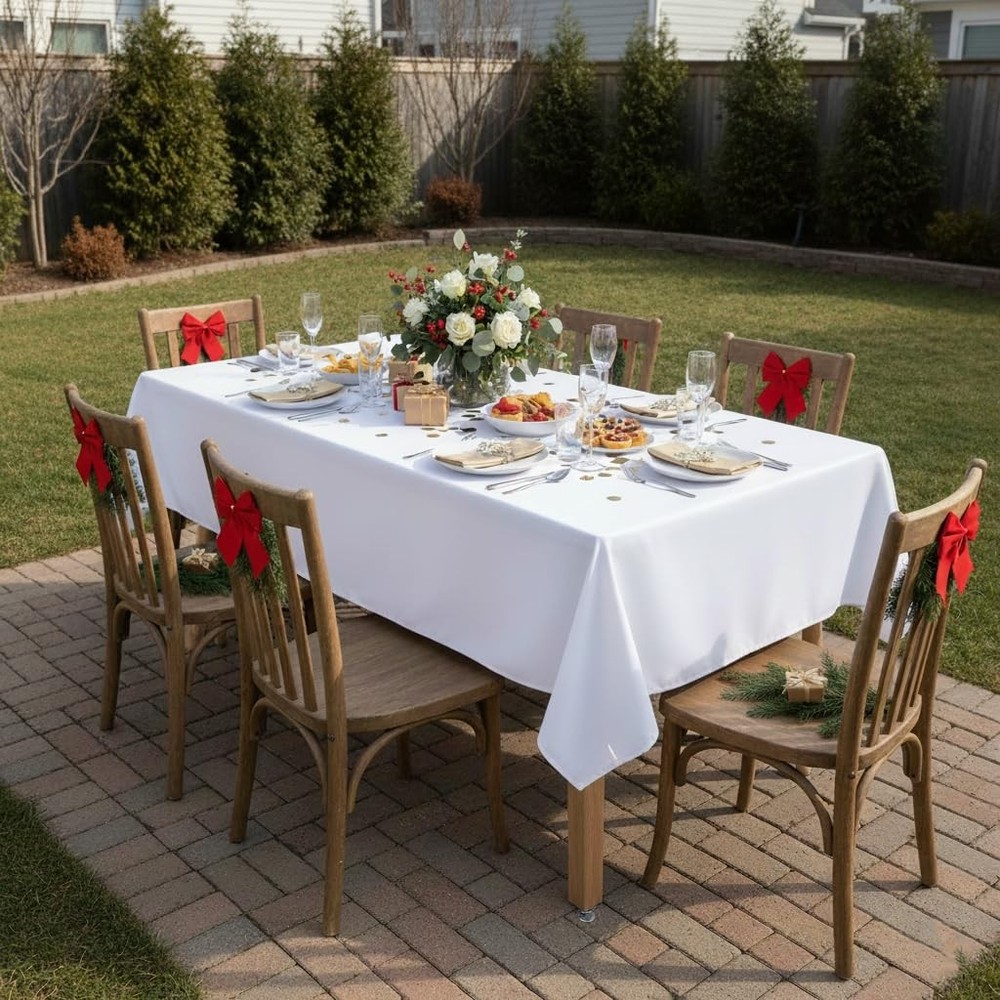 Rectangle Tablecloth - 60 x 84 Inch - Stain and Resistant Washable Polyester ...