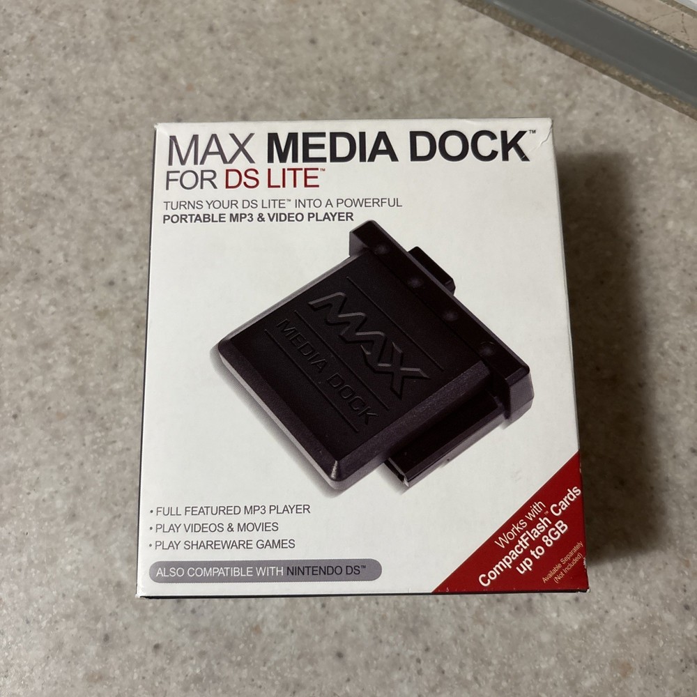 Max Media Dock for DS Lite Complete With Box