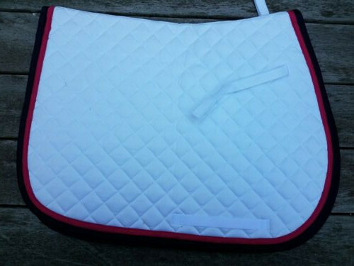 NWT Centaur All Purpose Pad White with Navy and Raspberry Trim 