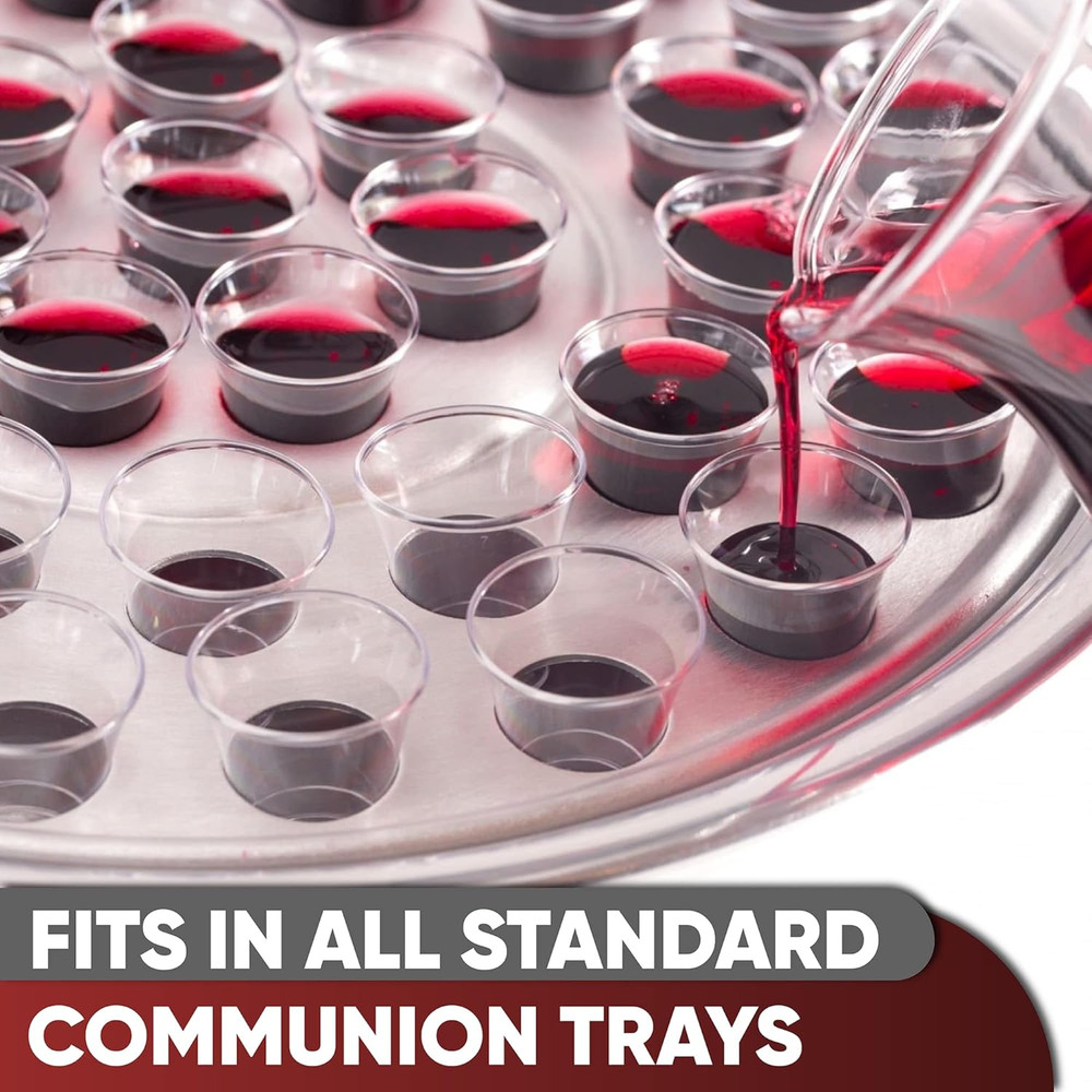 2000 Count Disposable Communion Cups Recyclable Plastic Standard Trays Bulk