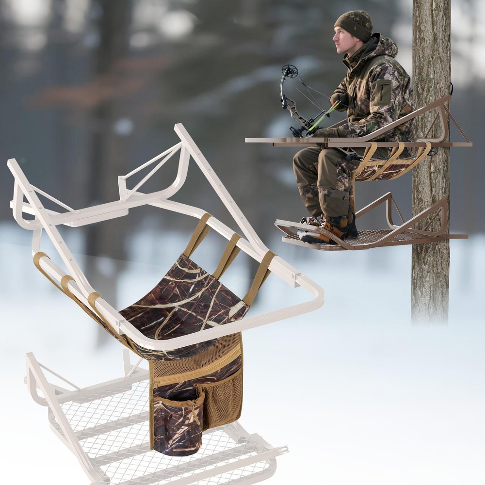 Smasrob Universal Tree Stand Seat Replacement with 3 Pockets, Camouflage