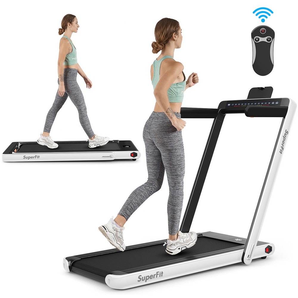 SuperFit 2.25HP Folding Jogging Machine Treadmill W/ Speaker   White