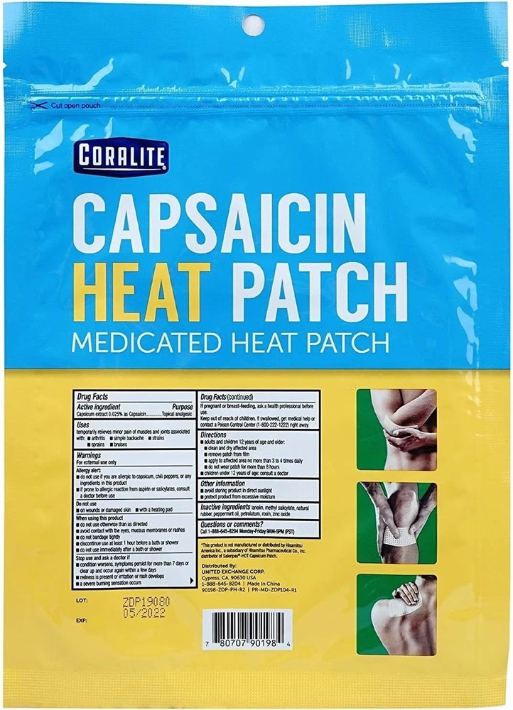 Bulk Case of 6 Capsaicin Hot Patch by 6