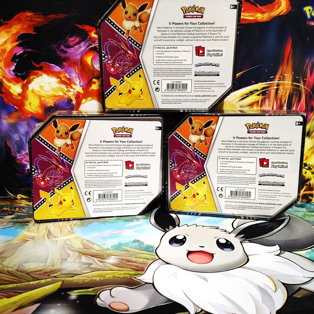 Pokemon TCG V Powers Tin Trading Card Game