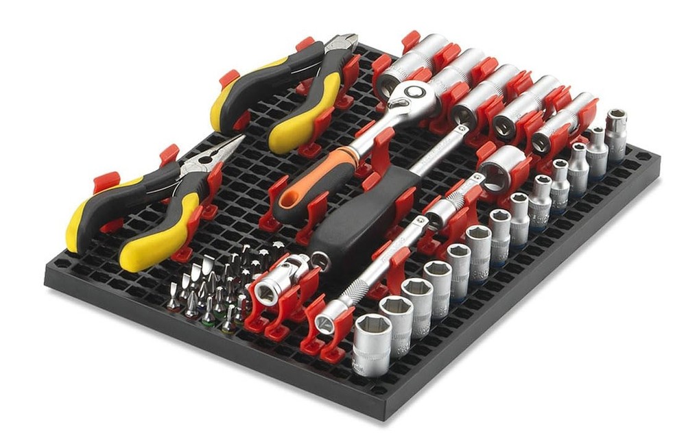 FREE ZONE 68-Piece Large Pegboard Tools Organizer Set, (Black) Tool Box and S...