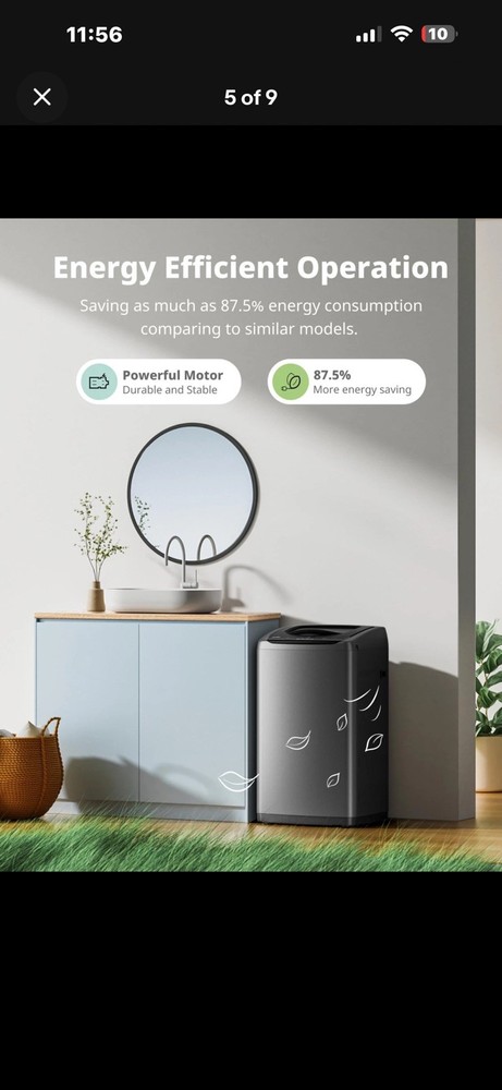 Comfee Portable Washing Machine, 0.9 cu.ft Compact Washer With LED Display,