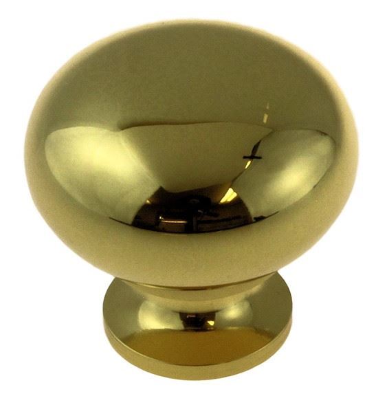 1-1/4" Classic Restoration Knob Solid Polished Brass
