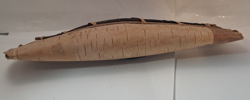 Miniature Leather Canoe handmade 8.5" long