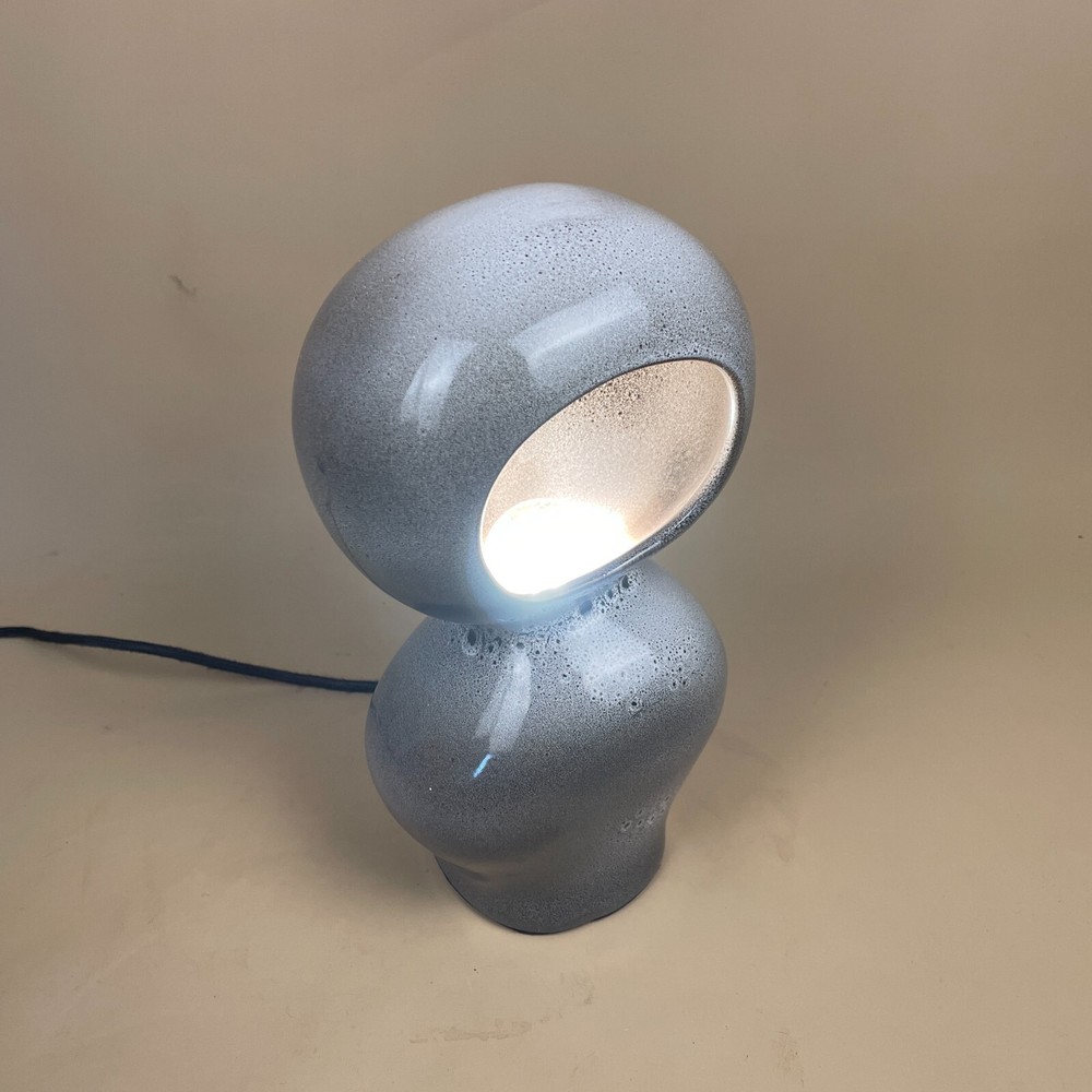 H&M Home Ceramic Grey Modern Lamp Bubble Rounded Shape Table Bedside Light