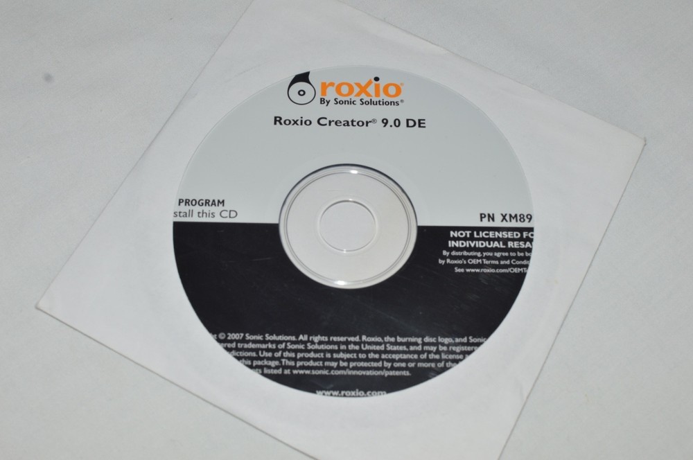 New Roxio Creator 9.0 DE Installation CD PN: XM891.