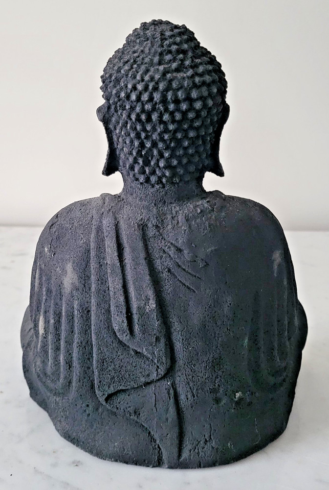 8.25" Tall Buddha Lava Stone Incense Holder - Pair