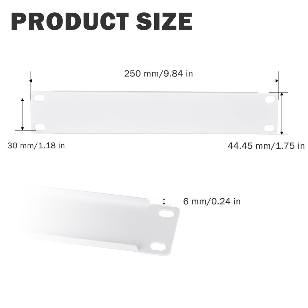 1U Blank Panel Rack Mount For 10 Inch Server Rack Network Cabinet White