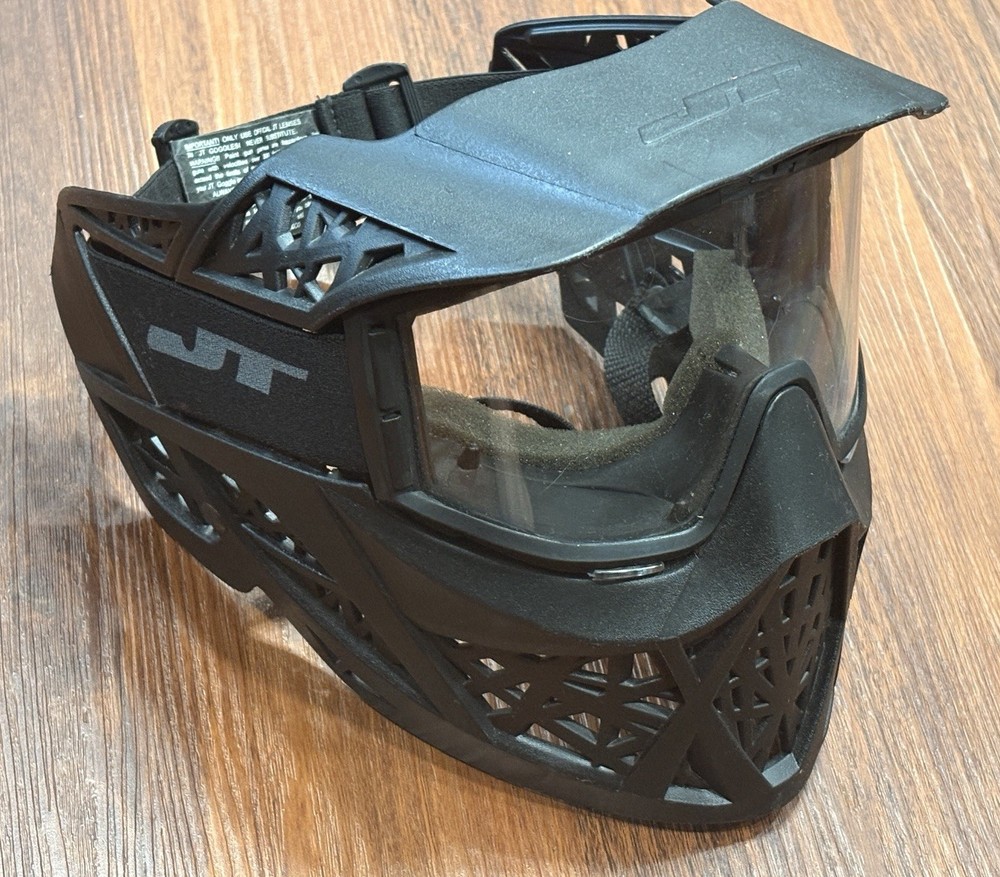JT Paintball Face Mask Complete Black Shield Goggles Adjustable