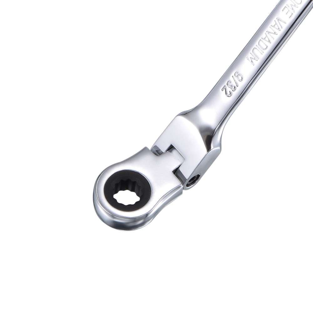 9/32" Flex Head Ratcheting Combination Wrench SAE 72 Teeth 12 Points Box Ended