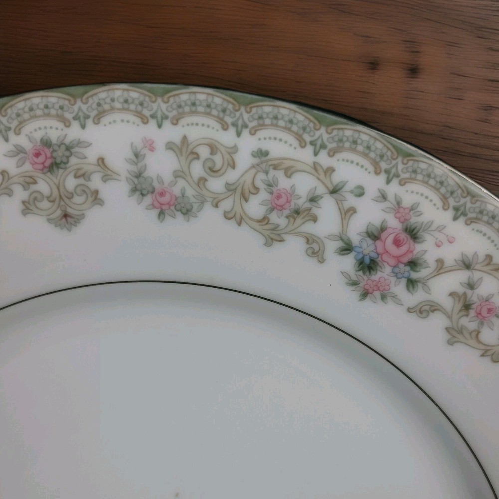 NORITAKE Edgewood - 7 Pcs. Dinnerware Set, Pink & Blue Flowers, Platinum Trim
