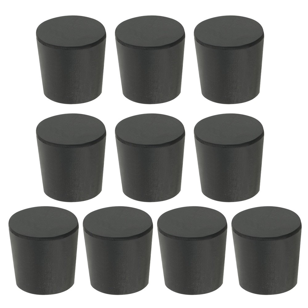 10 Pack Solid Rubber Stoppers 5# Tapered Lab Seal Plug Test Tube Bungs, Black
