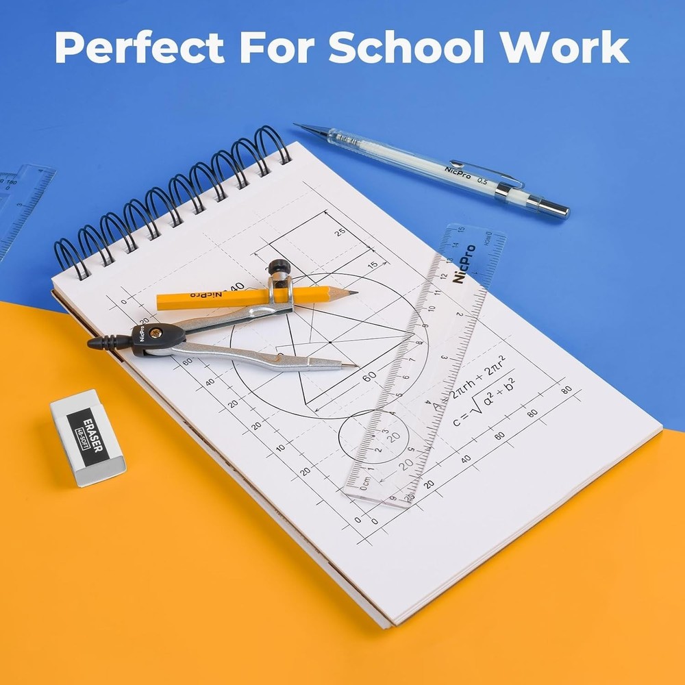 22 PCS Compass Geometry Tools with Case, Drafting Tools Geometry Set with Swi...