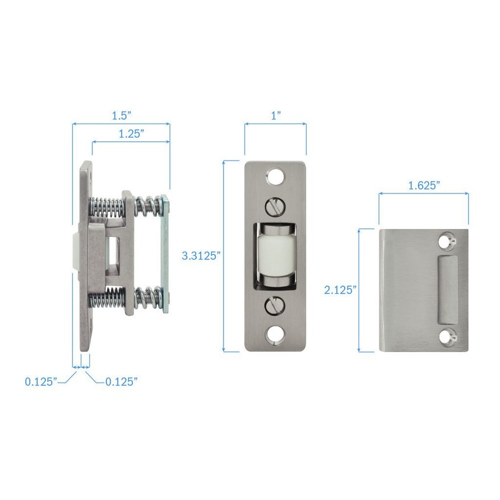 Nuk3y Heavy Duty Adjustable Solid Brass Roller Catch w/Full Lip Strike