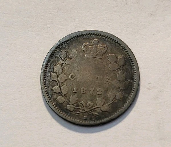 1872 H Canada Silver 5 Cents Coin