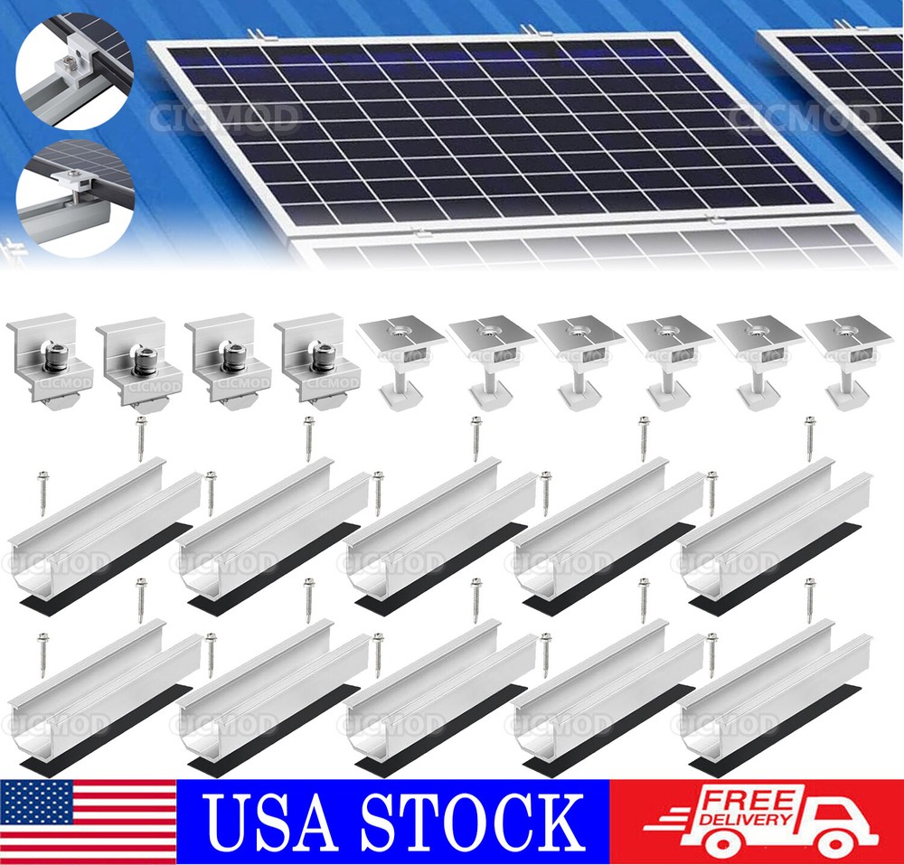 Roof Adjustable Solar Panel Mounting Brackets Kit System for 4PCS Solar Panels