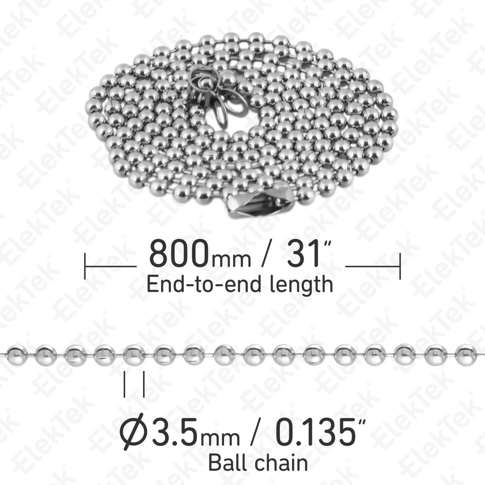 ElekTek Bathroom Ceiling Light Pull Cord Switch Fob Handle Ceramic w/80cm Chain