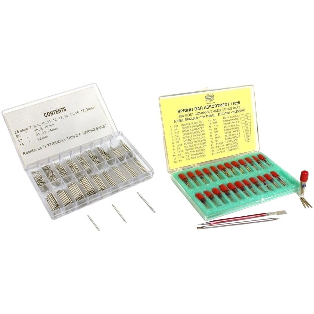 450 Assorted Extremely Thin Spring Bars,288 Spring Bars,2 Watch Pin Remover Kit