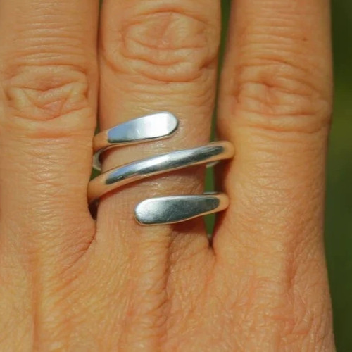 925 Sterling Silver, Solid Silver, Band Ring, Unisex, Wrap Ring