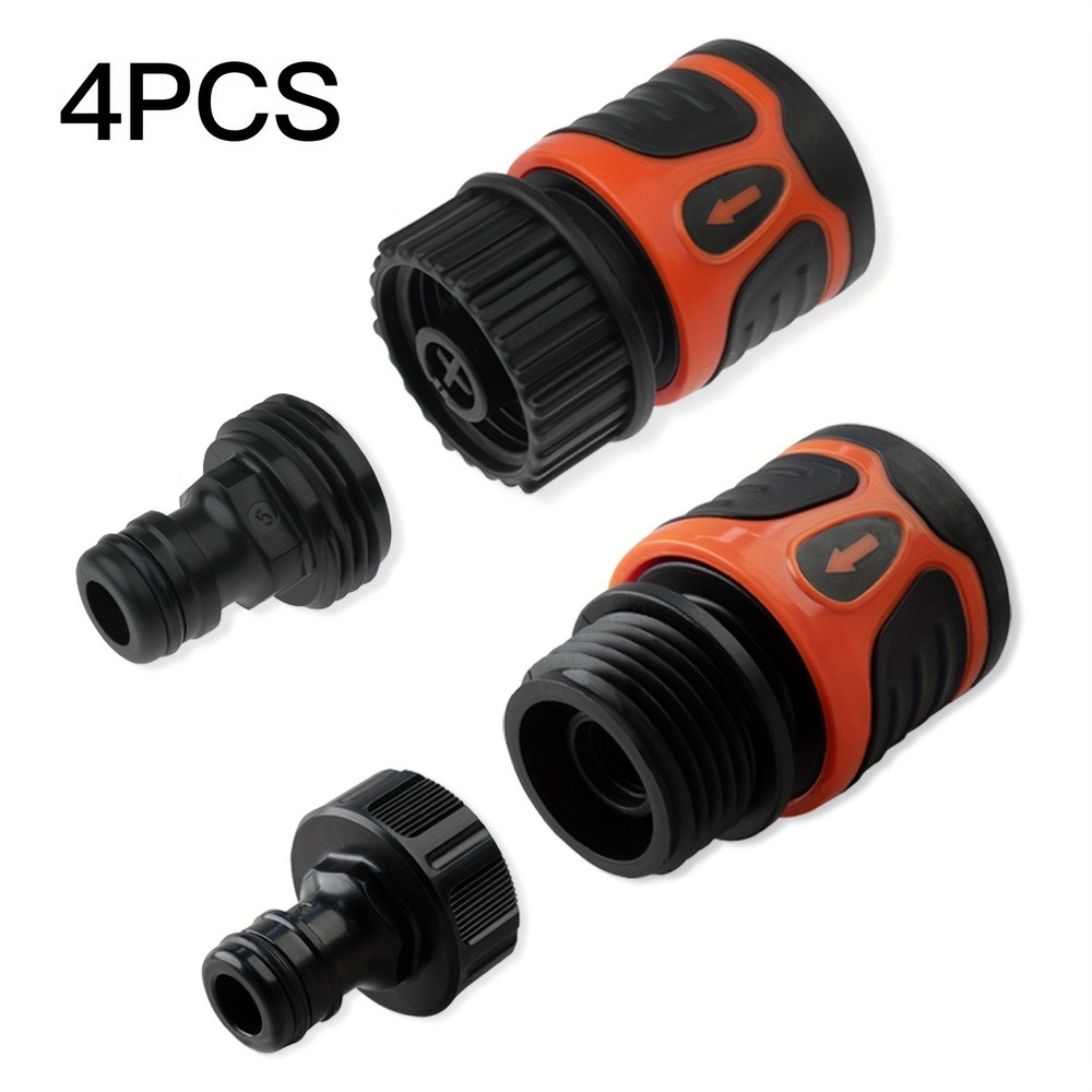Garden Hose Quick Connect Set - 4PCS with Water Stop for Easy Connection