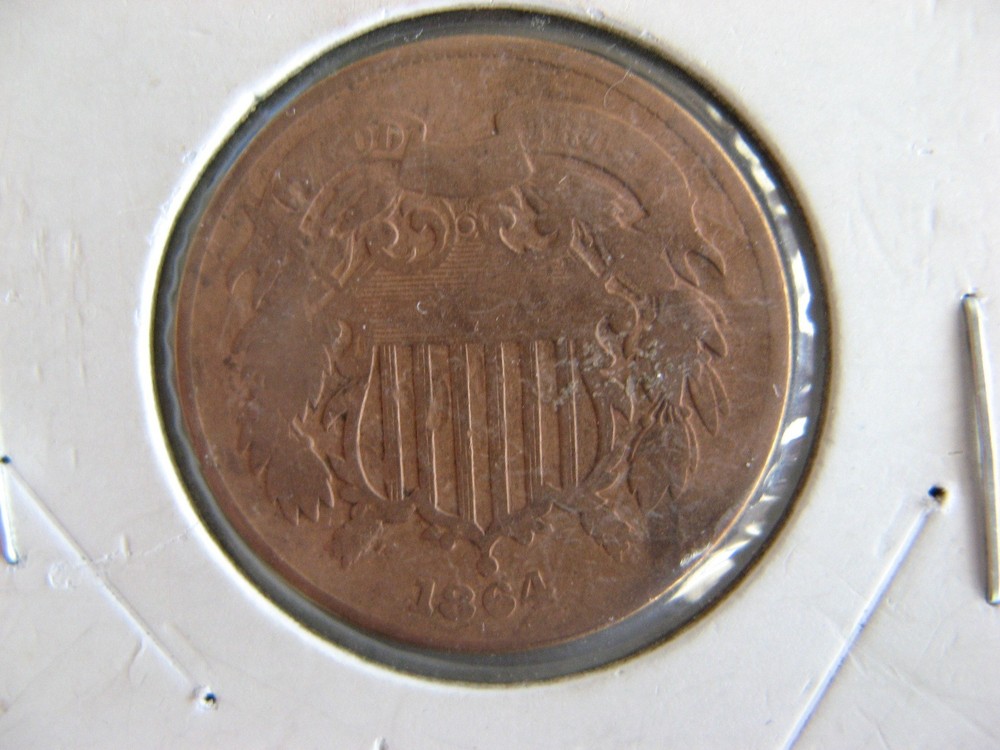 Vintage 1864 2 Cent Piece
