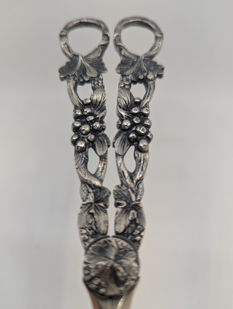 Vintage Solid Silver Grape Vine Grape Scissors Shears