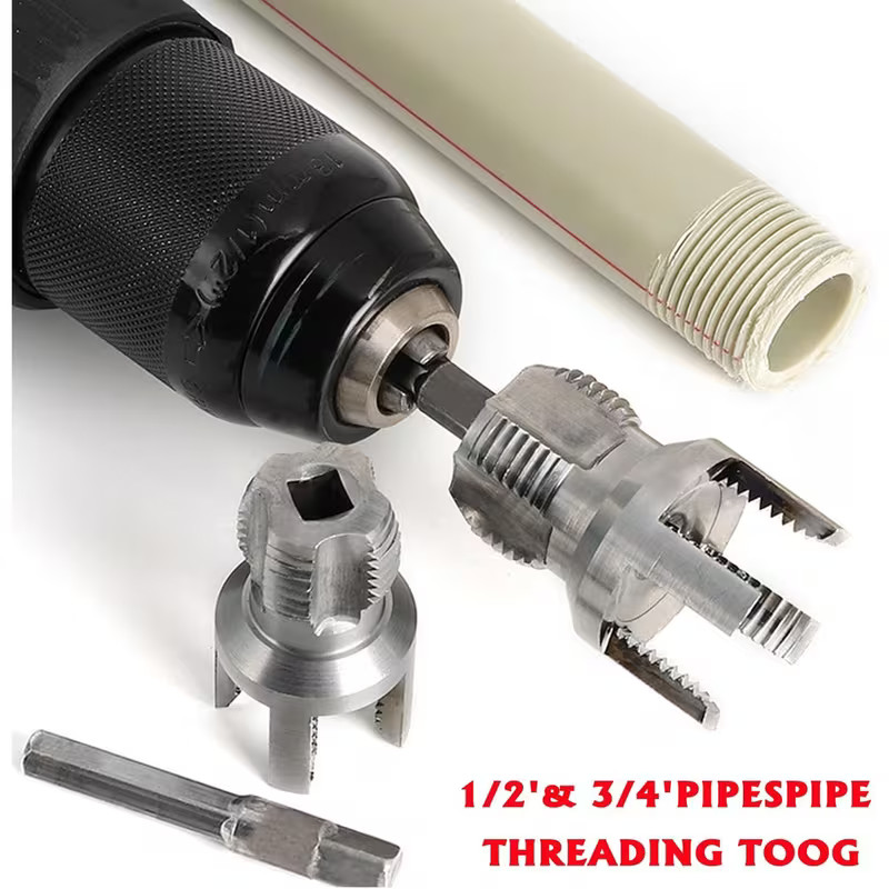 2x PVC Pipe Threader Kit - Dual-Function Internal & External Pipe Threading Tool